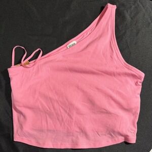 Pink one-shoulder Victoria's Secret crop top #VS Size XL NWT